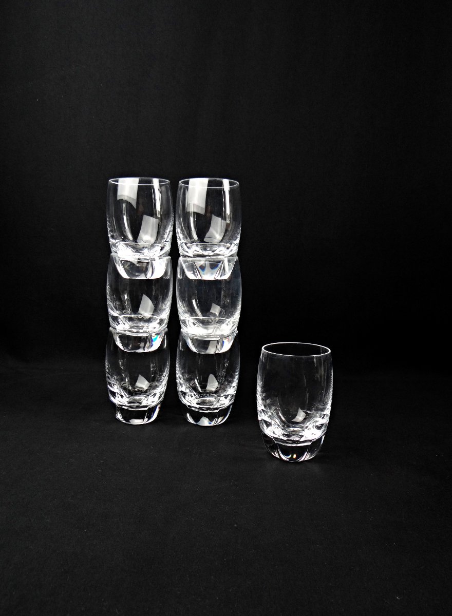 Lalique France Series Of 7 Highland Crystal Glasses Mid 20th Century-photo-2