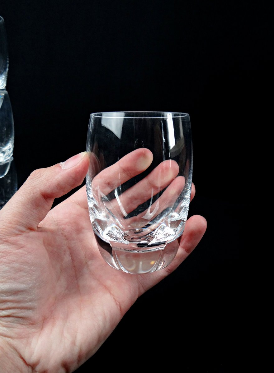 Lalique France Series Of 7 Highland Crystal Glasses Mid 20th Century-photo-4