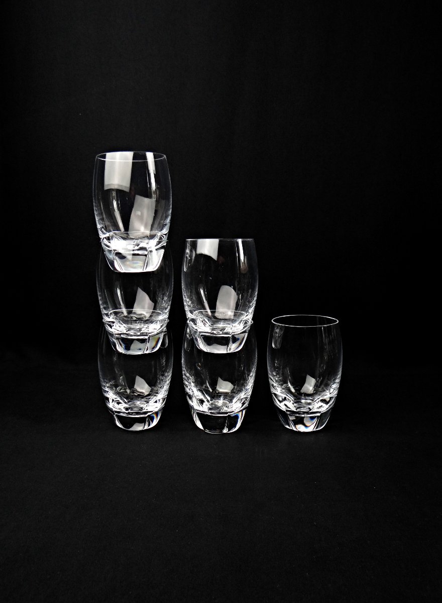 Lalique France série de 6 verres en cristal modèle Highland  milieu XXe-photo-2
