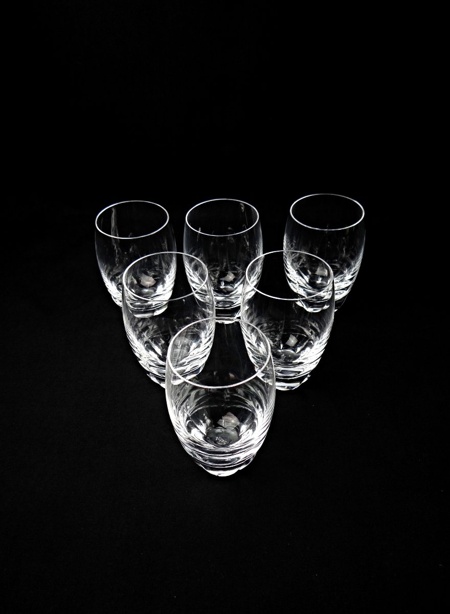 Lalique France série de 6 verres en cristal modèle Highland  milieu XXe-photo-2