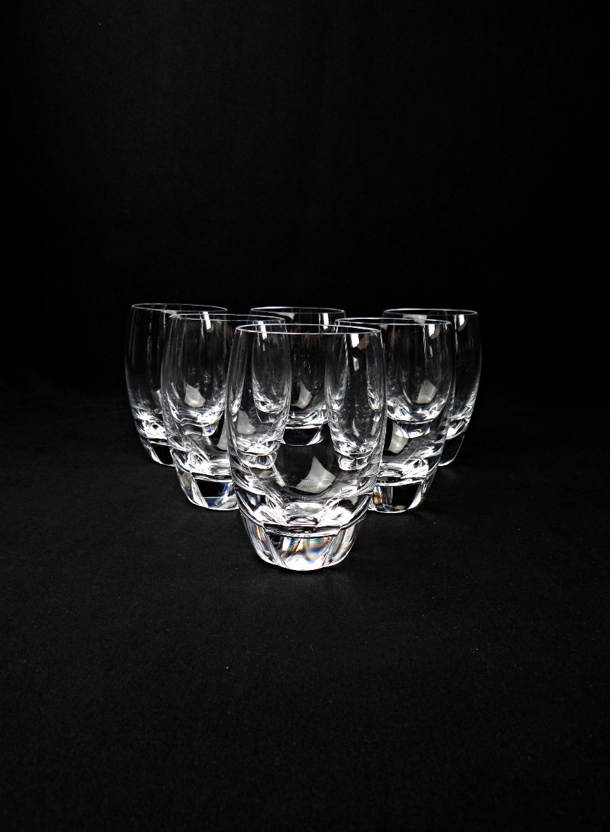 Lalique France série de 6 verres en cristal modèle Highland  milieu XXe-photo-3