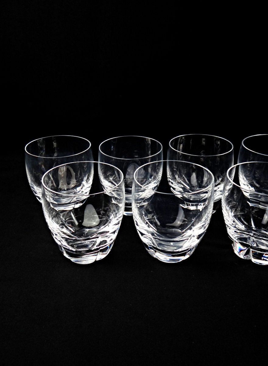 Lalique France série de 7 verres à whisky en cristal modèle Highland milieu XXe-photo-3