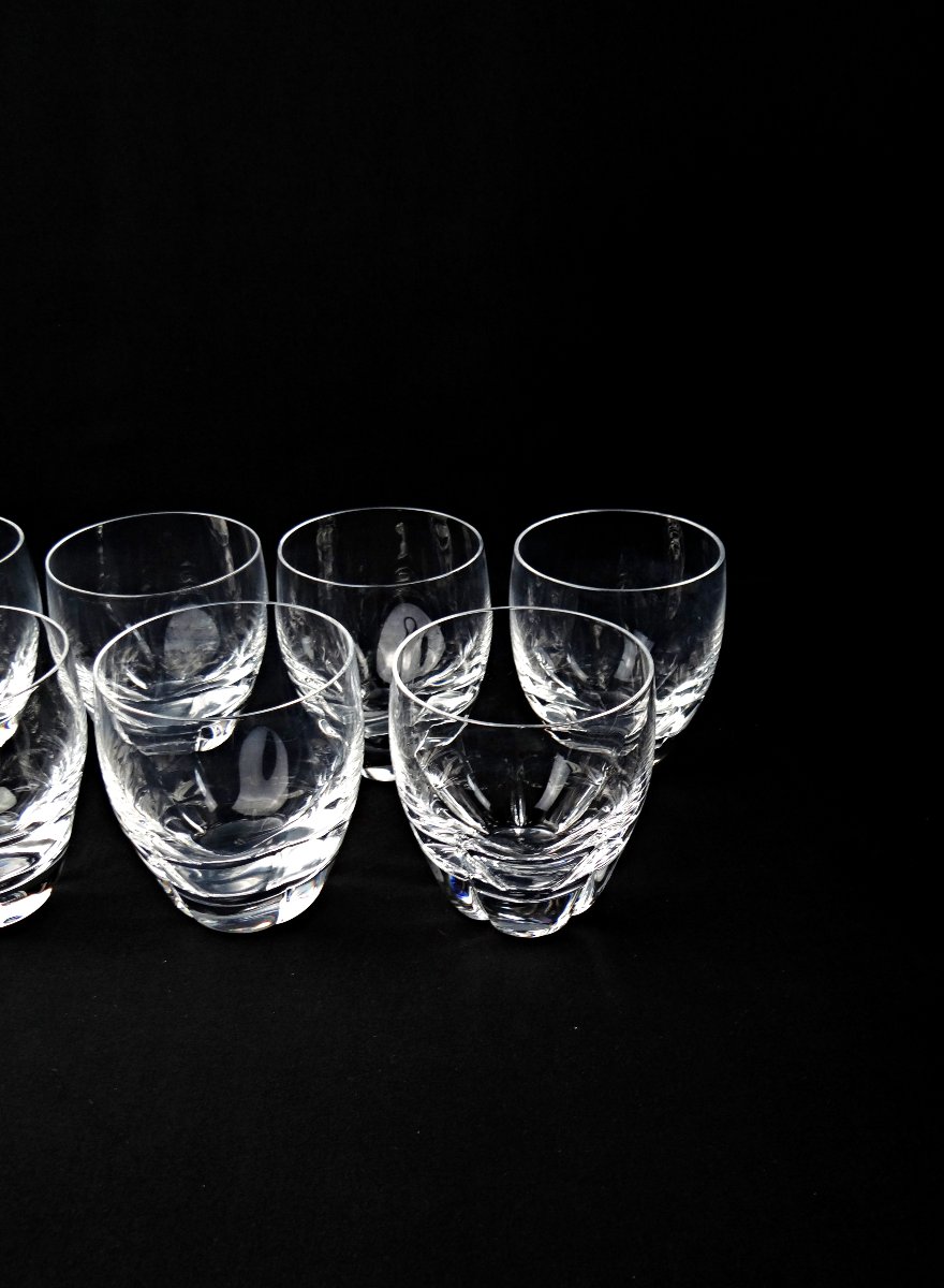 Lalique France série de 7 verres à whisky en cristal modèle Highland milieu XXe-photo-4