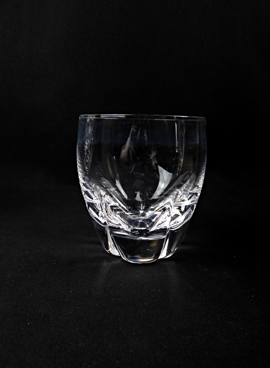Lalique France série de 7 verres à whisky en cristal modèle Highland milieu XXe-photo-4