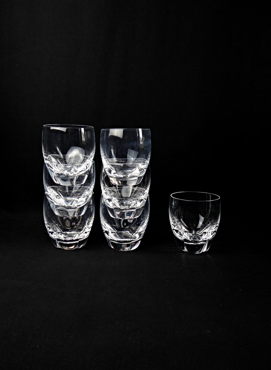 Lalique France série de 7 verres à whisky en cristal modèle Highland milieu XXe-photo-5