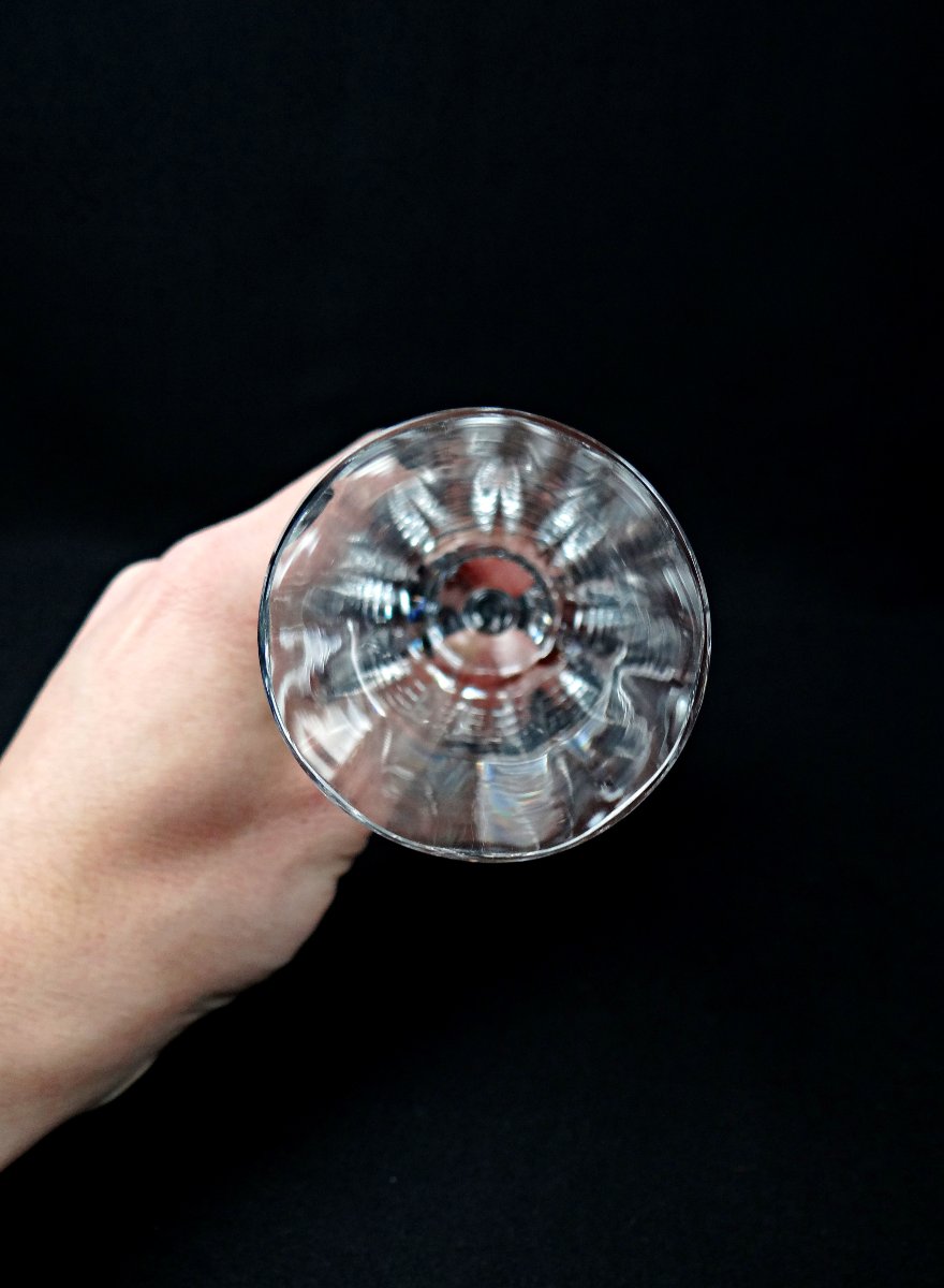 Baccarat série de 6 flûtes à champagne en cristal modèle Montaigne Optic-photo-1