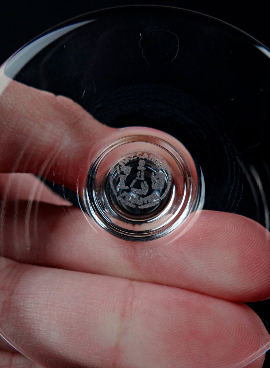 Baccarat série de 6 flûtes à champagne en cristal modèle Montaigne Optic-photo-3