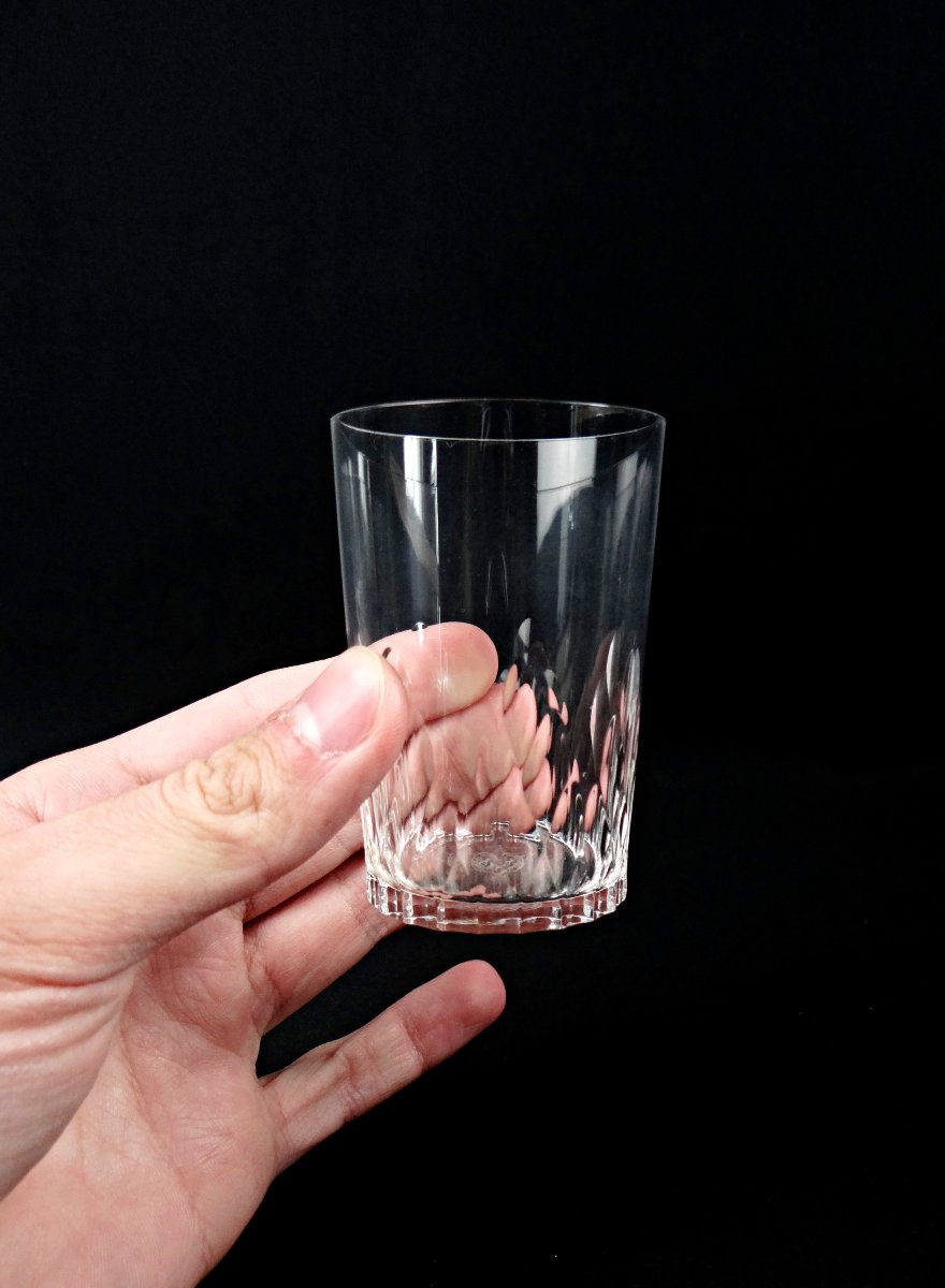 Baccarat Series Of 9 Richelieu Crystal Goblets With Diamond Points-photo-2