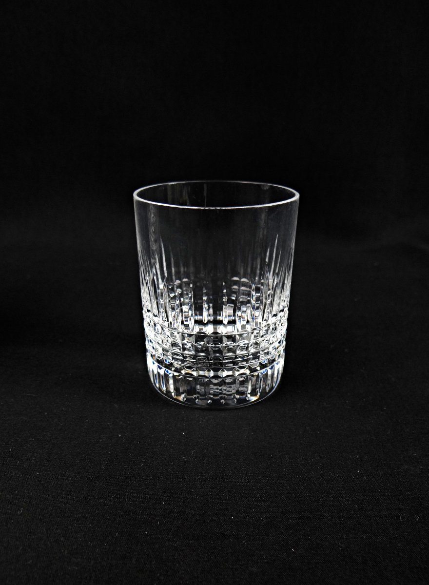 Baccarat France série de 6 gobelets à whisky en cristal modèle Nancy début XXe -photo-2