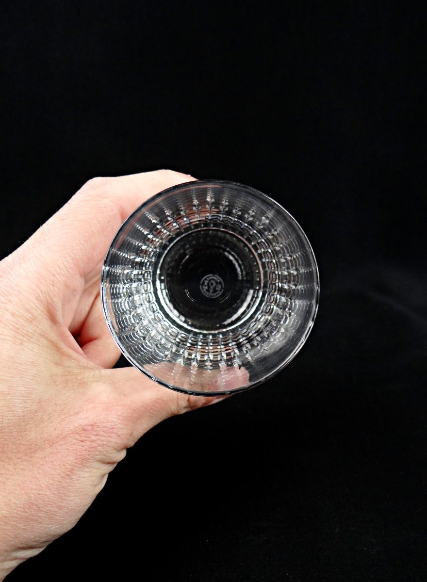Baccarat France série de 6 gobelets à whisky en cristal modèle Nancy début XXe -photo-4