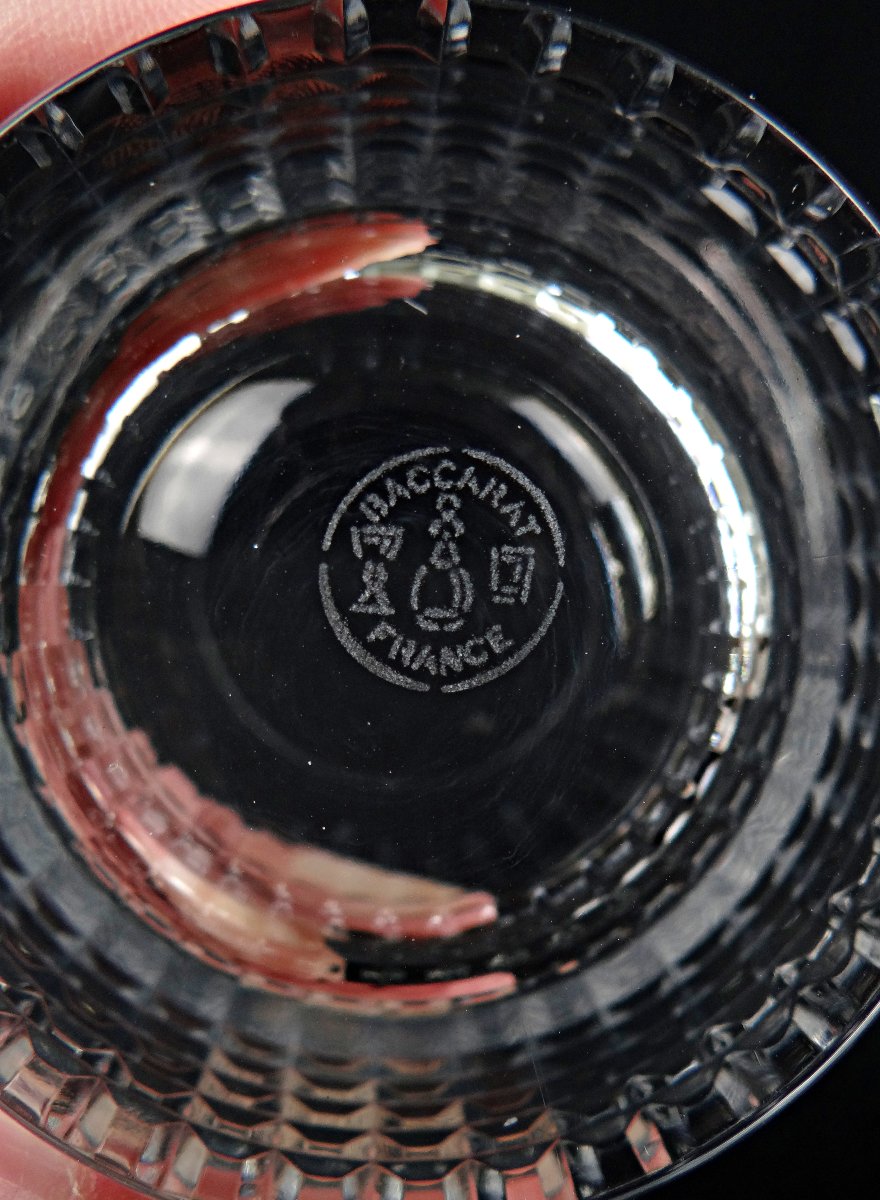 Baccarat France série de 6 gobelets à whisky en cristal modèle Nancy début XXe -photo-6