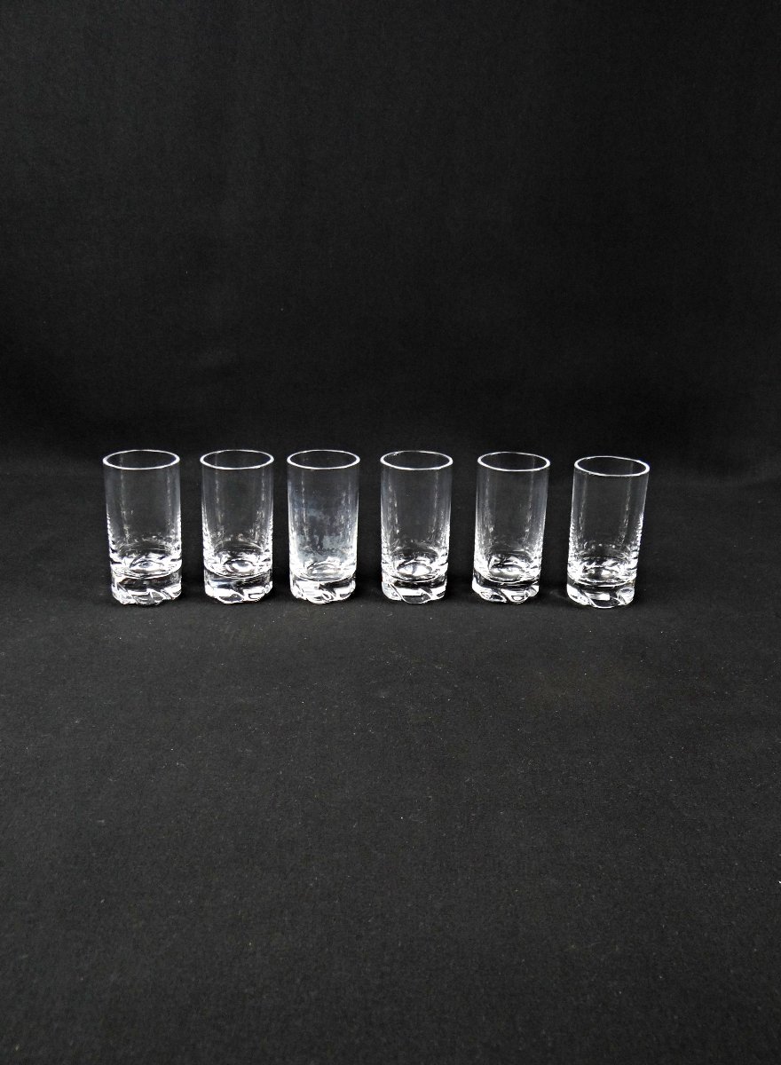 Daum France série de 6 gobelets à liqueur en cristal milieu XXe -photo-4