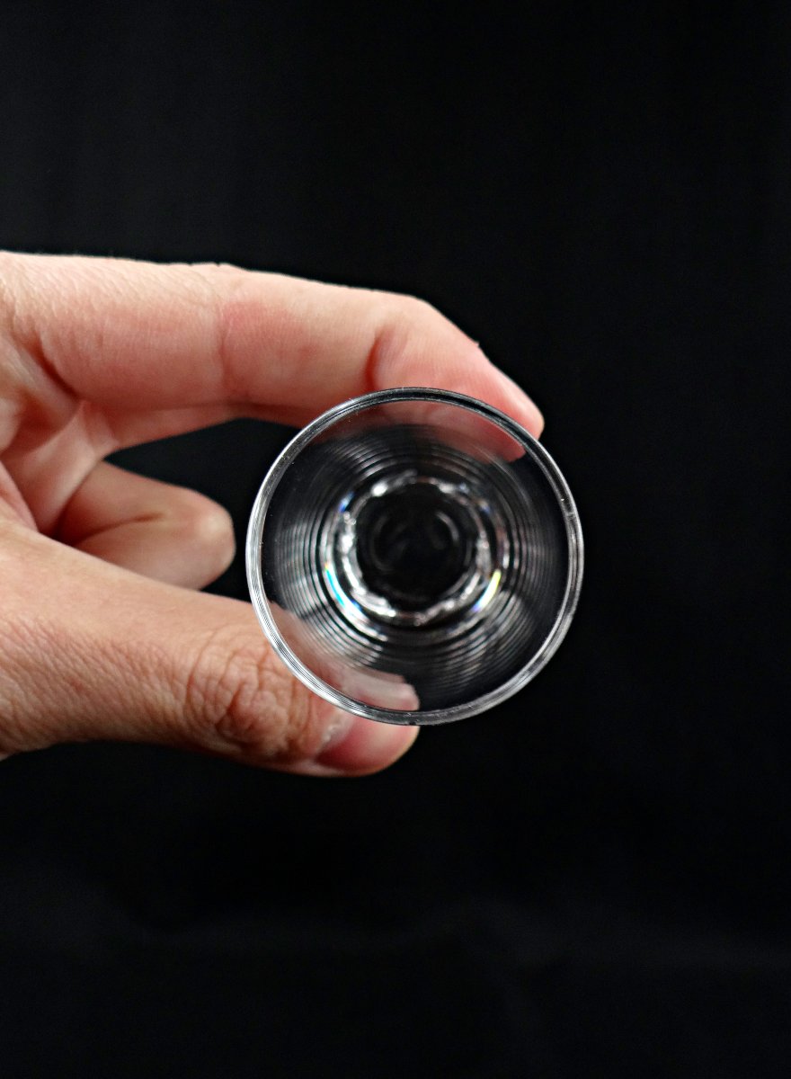 Daum France série de 6 gobelets à liqueur en cristal milieu XXe -photo-2