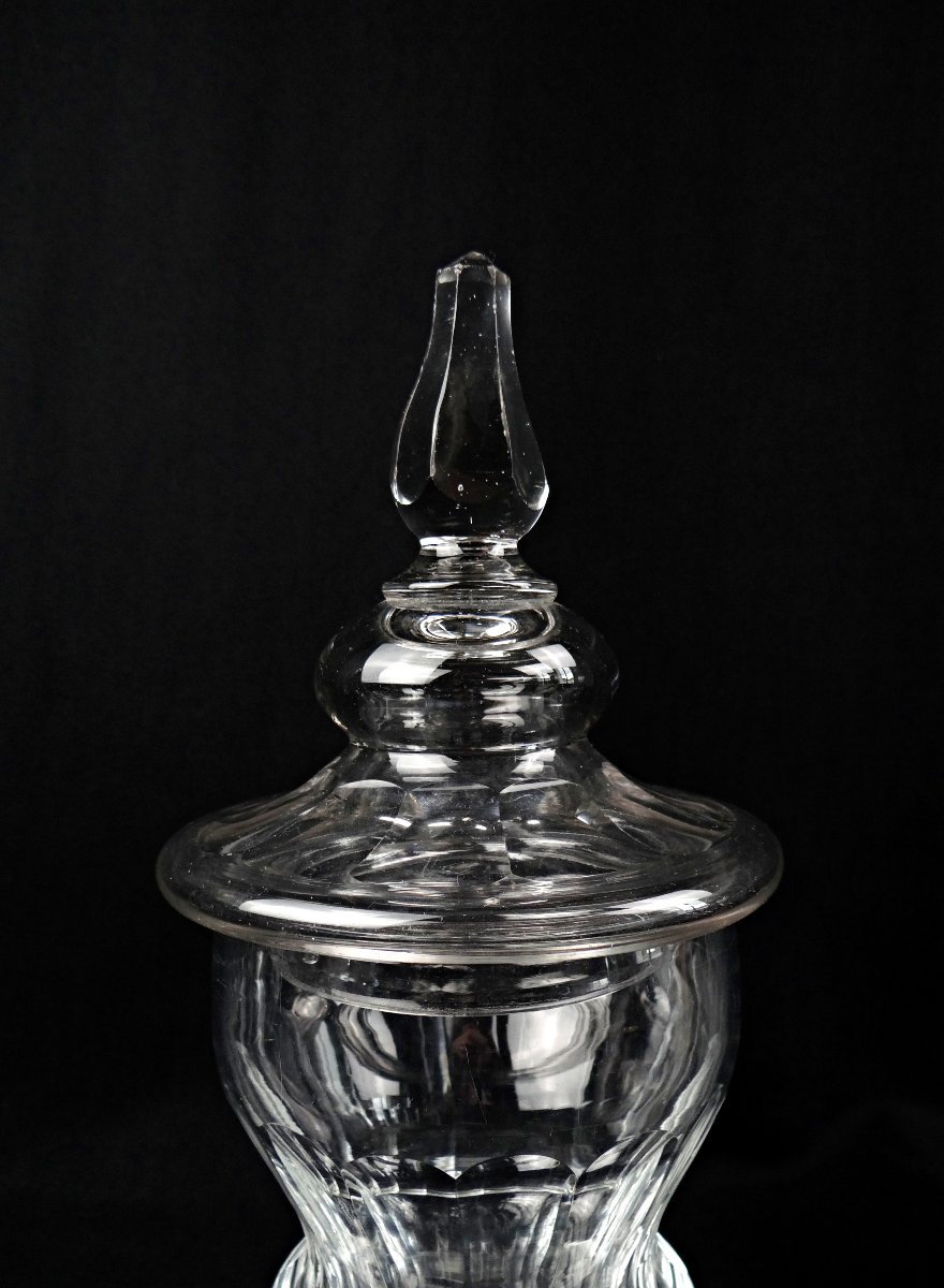 Large Crystal Drageoir Cut In The Baccarat Style Of The 19th Century-photo-2