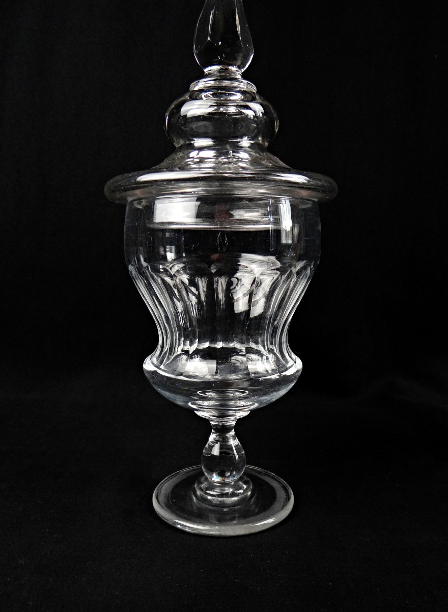 Large Crystal Drageoir Cut In The Baccarat Style Of The 19th Century-photo-3