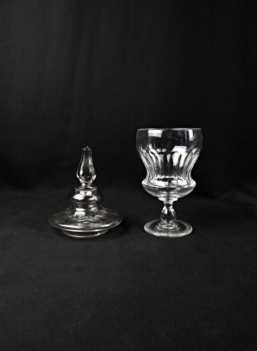 Large Crystal Drageoir Cut In The Baccarat Style Of The 19th Century-photo-2