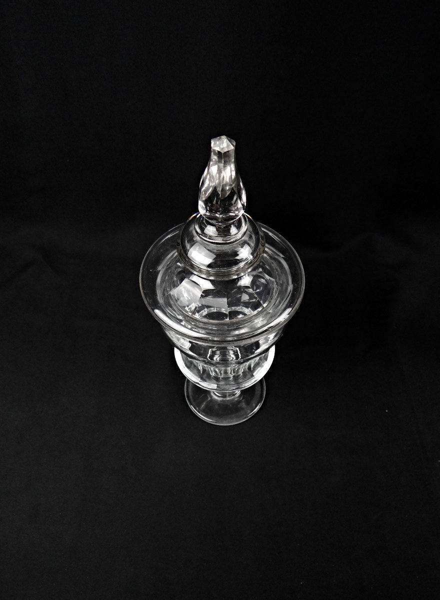 Large Crystal Drageoir Cut In The Baccarat Style Of The 19th Century-photo-3