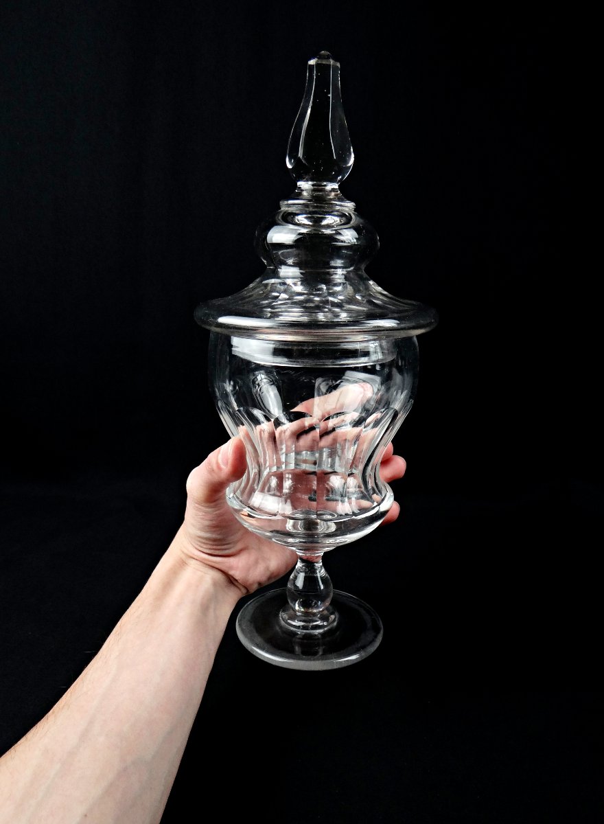 Large Crystal Drageoir Cut In The Baccarat Style Of The 19th Century-photo-7