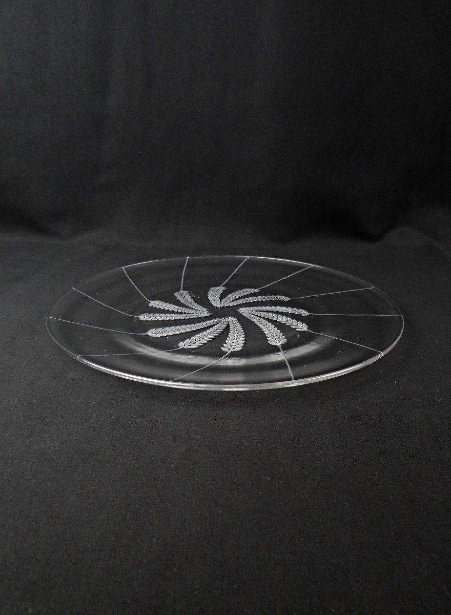 Lalique France Wheat-ear Dish, Lucerne Model, Modernism, Mid-20th Century-photo-3