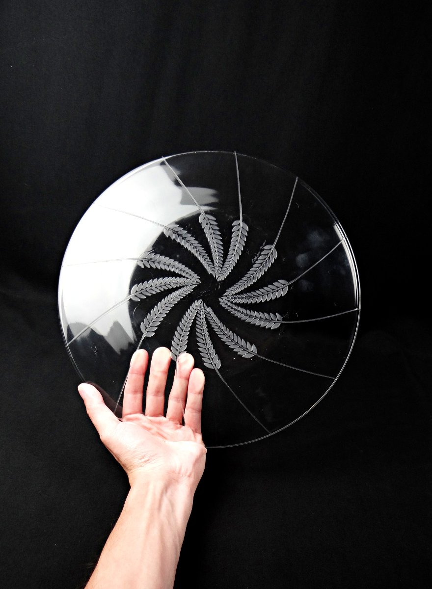 Lalique France Wheat-ear Dish, Lucerne Model, Modernism, Mid-20th Century-photo-4