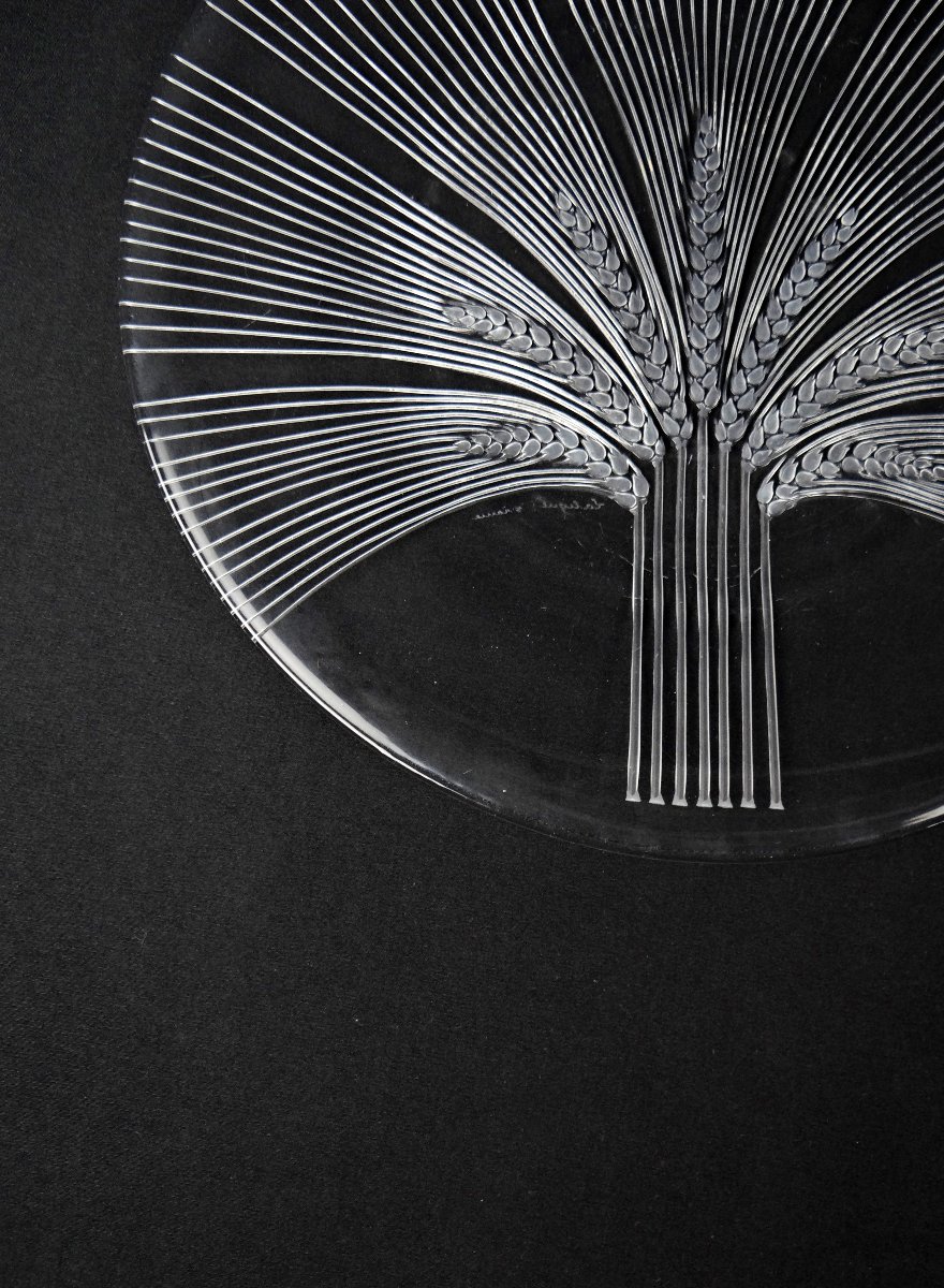 Lalique France Wheat-ear Dish, Verneuil Model, Modernism, Mid-20th Century-photo-1