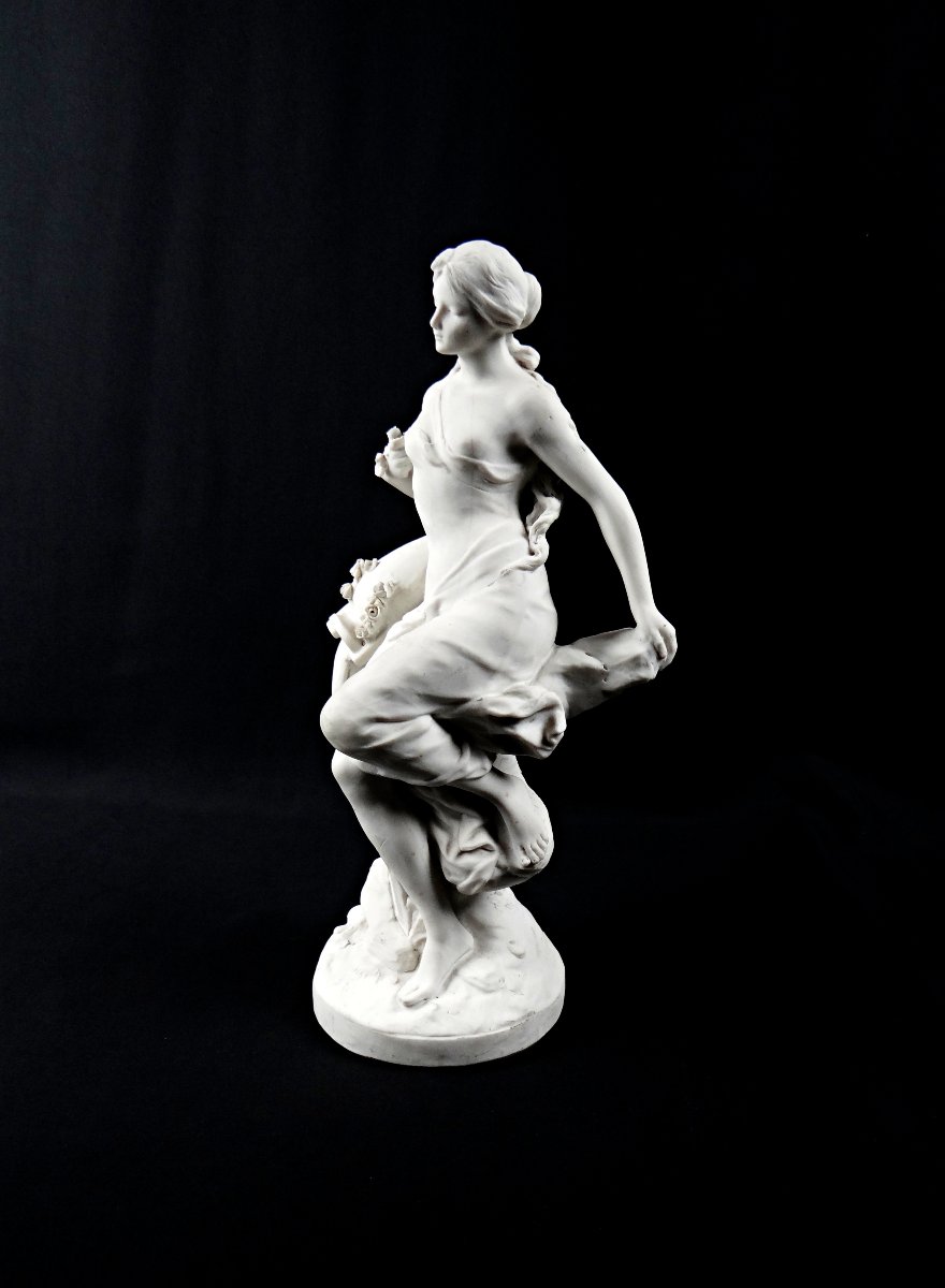 Sculpture Art Nouveau en biscuit signée Edouard Drouot porcelaine de Sèvres fin XIXe-photo-4