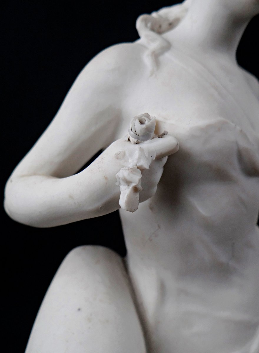 Sculpture Art Nouveau en biscuit signée Edouard Drouot porcelaine de Sèvres fin XIXe-photo-4