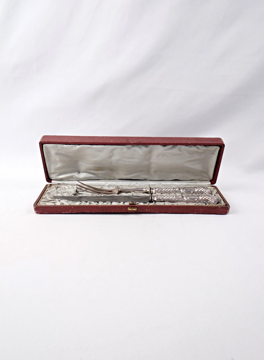 Couverts a gigot en argent Boulenger orfèvrerie Parisienne style baroque XIXe siècle-photo-3