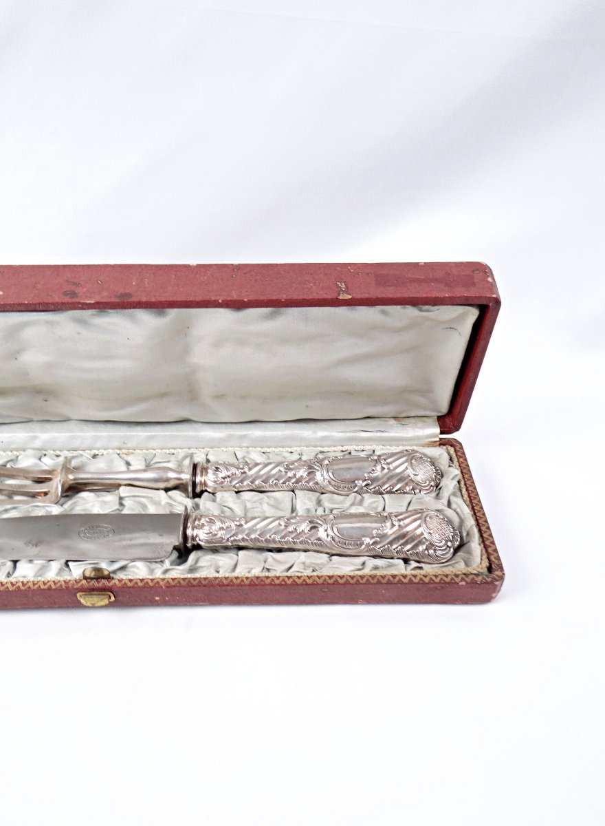 Couverts a gigot en argent Boulenger orfèvrerie Parisienne style baroque XIXe siècle-photo-1