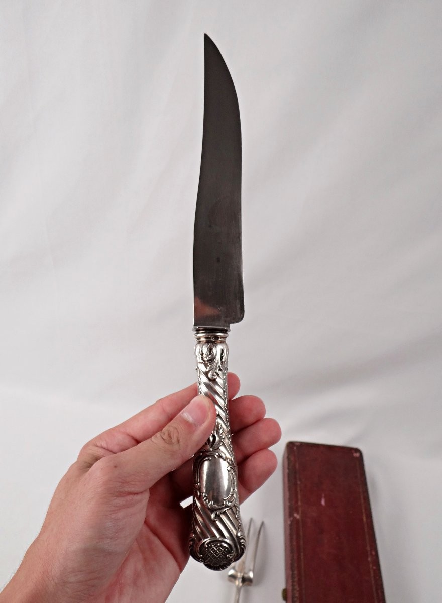 Couverts a gigot en argent Boulenger orfèvrerie Parisienne style baroque XIXe siècle-photo-5
