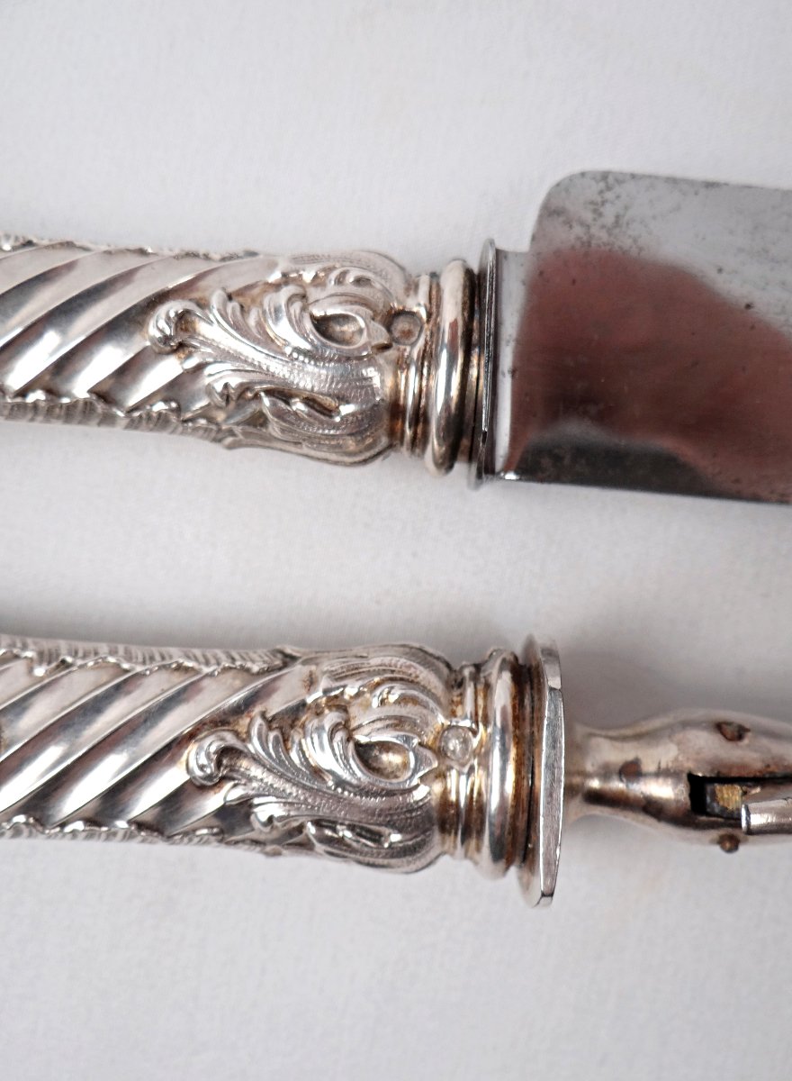 Couverts a gigot en argent Boulenger orfèvrerie Parisienne style baroque XIXe siècle-photo-7