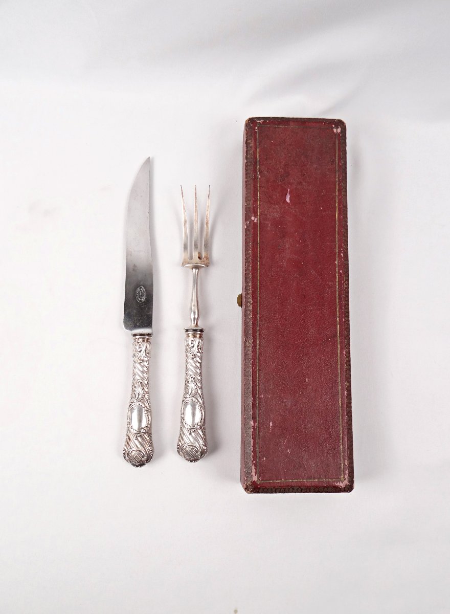 Couverts a gigot en argent Boulenger orfèvrerie Parisienne style baroque XIXe siècle