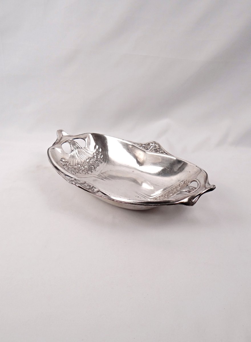 Gallia Christofle Art Nouveau Bread Basket In Silver-plated Metal, Early 20th Century-photo-7