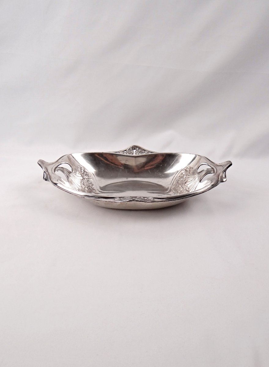 Gallia Christofle Art Nouveau Bread Basket In Silver-plated Metal, Early 20th Century
