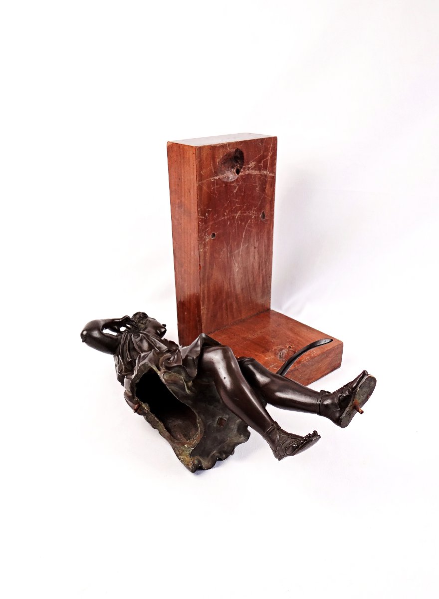 Diane chasseresse sculpture en bronze sur socle en bois fin XIXe-photo-7