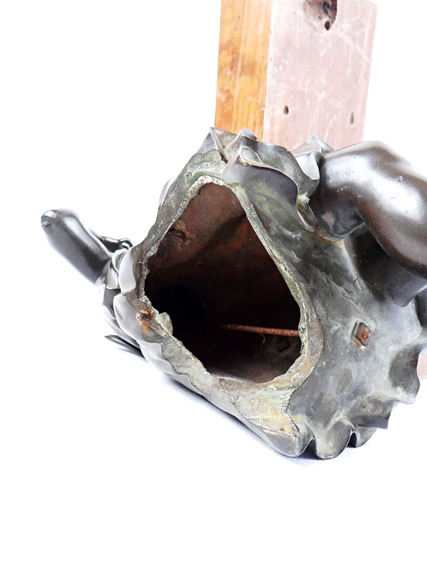 Diane chasseresse sculpture en bronze sur socle en bois fin XIXe-photo-8