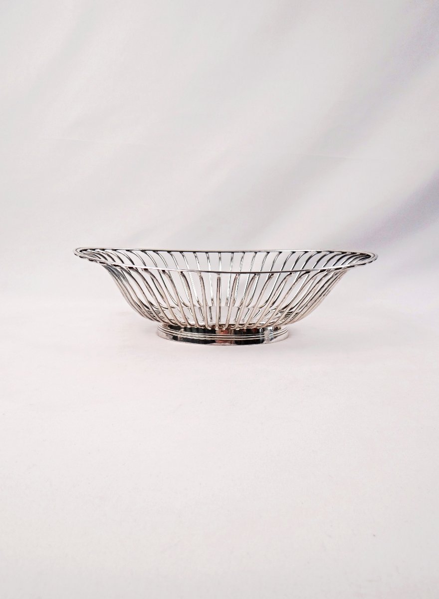 Christofle Gallia corbeille à pain en métal argenté Art Déco début XXe-photo-4