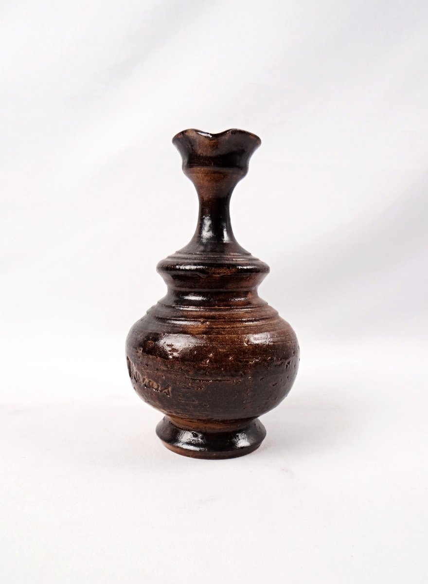 Pitcher Signed By Jean Marais, Made Of Chamotte Stoneware With A Vintage, Unglazed Finish From The 1970s-photo-4