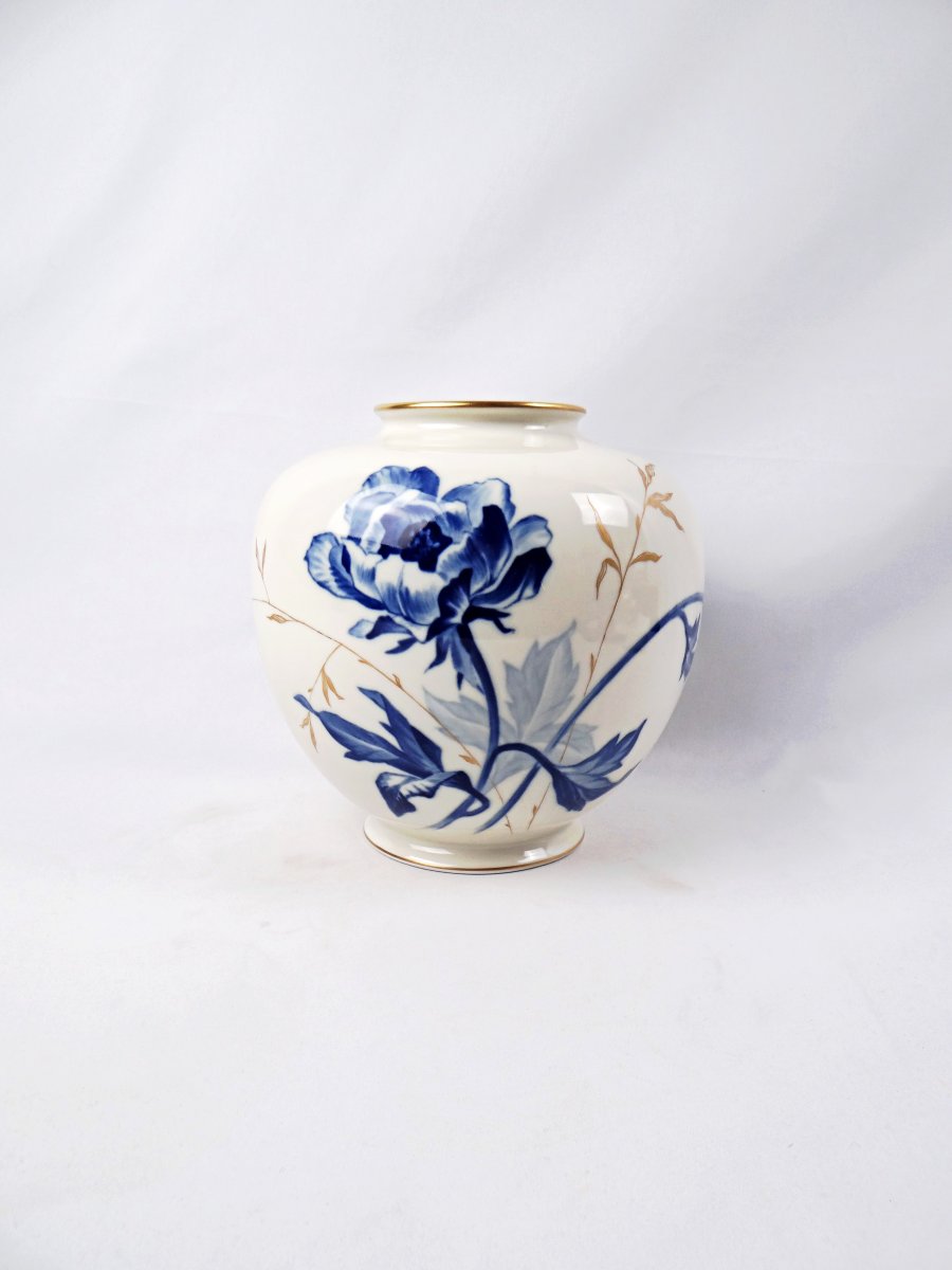 Art Deco Pirken Hammer Vase, Spherical Shape With Floral Decoration, Early 20th Century-photo-4