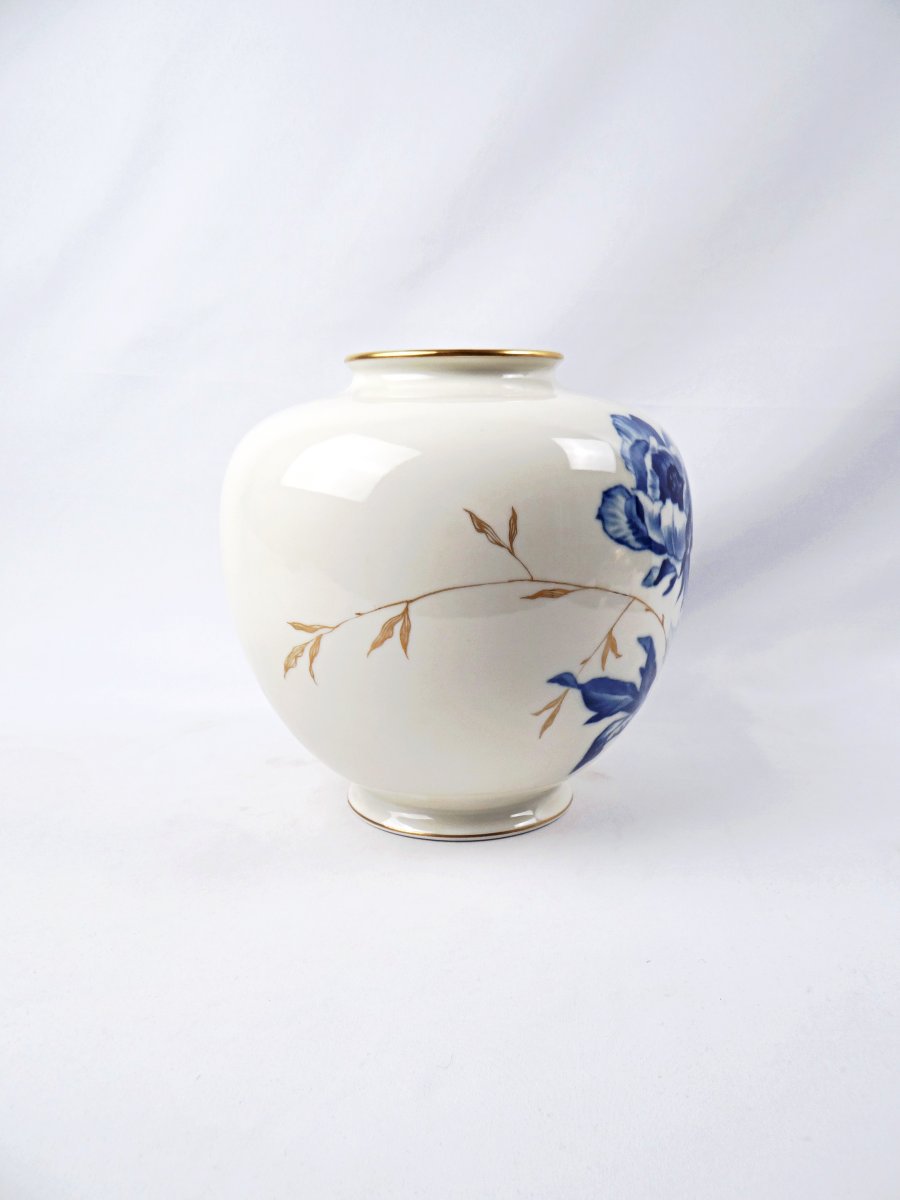 Art Deco Pirken Hammer Vase, Spherical Shape With Floral Decoration, Early 20th Century-photo-5