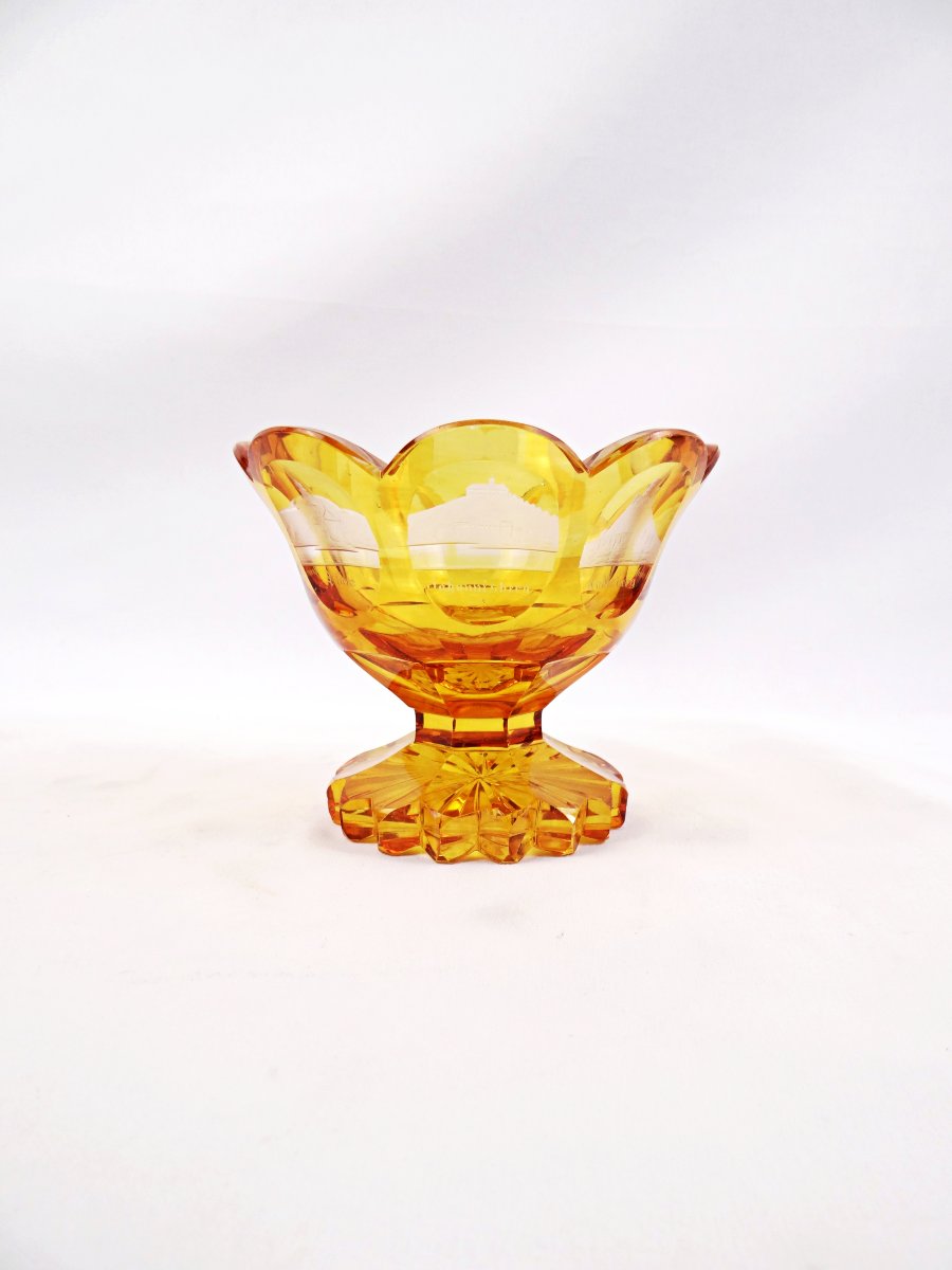 19th-century Bohemian Crystal Goblet Decorated With Monuments From The Rhenish Palatinate-photo-2