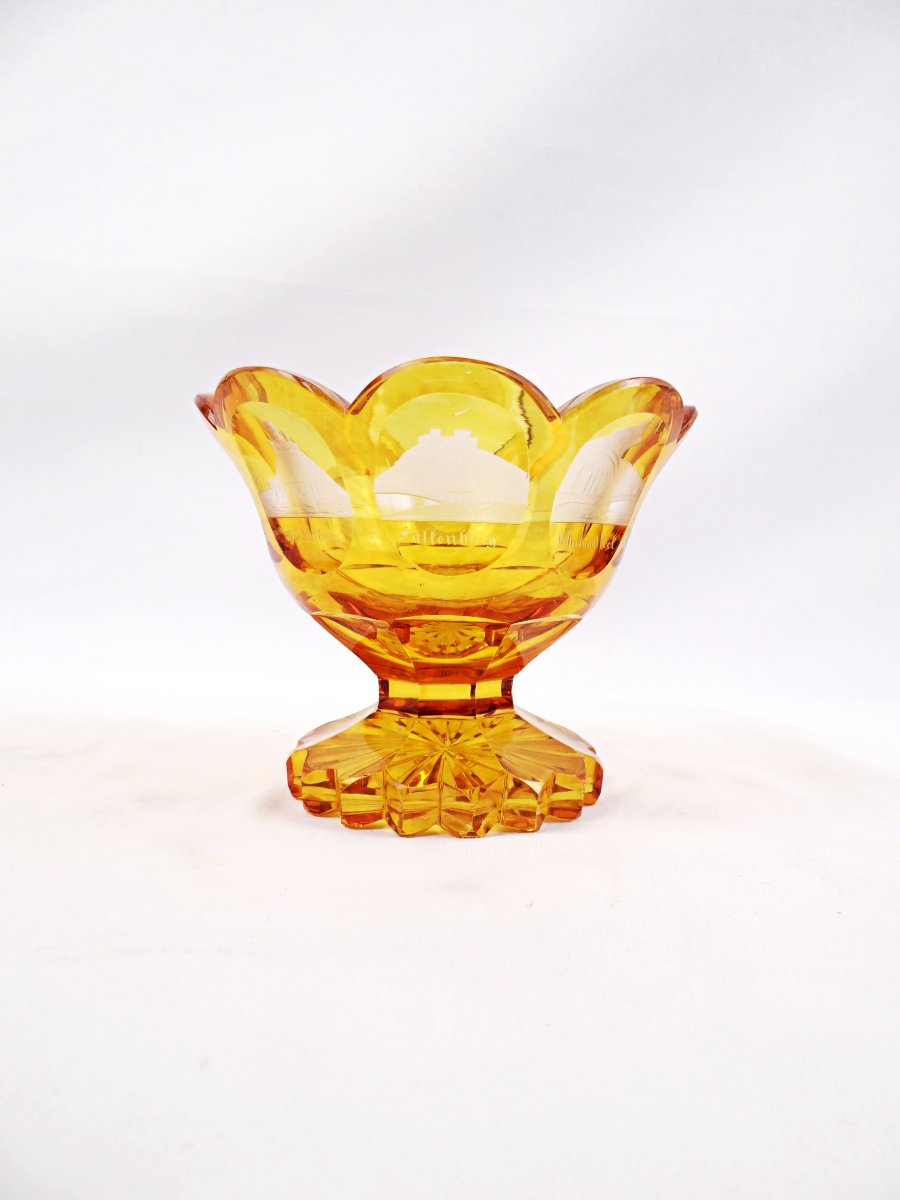 19th-century Bohemian Crystal Goblet Decorated With Monuments From The Rhenish Palatinate-photo-4