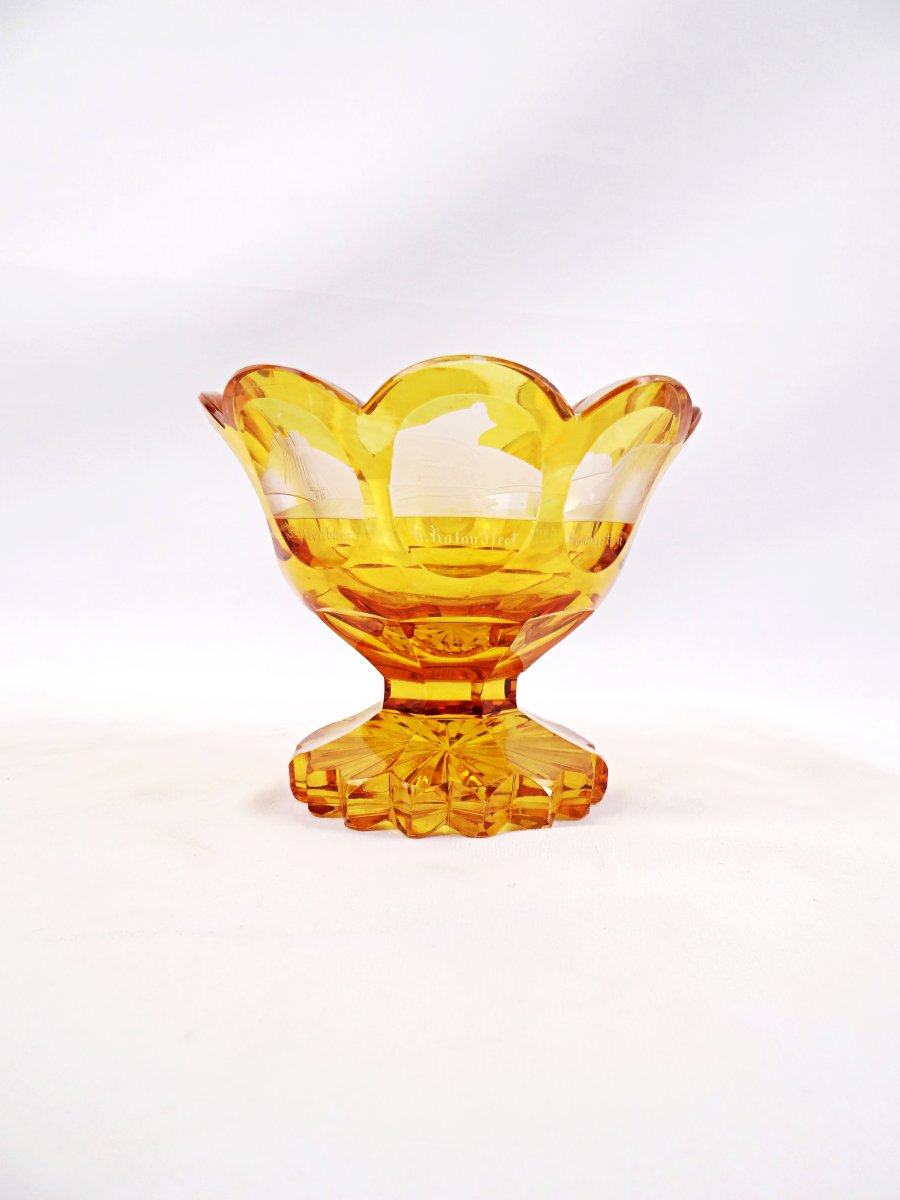 19th-century Bohemian Crystal Goblet Decorated With Monuments From The Rhenish Palatinate-photo-1