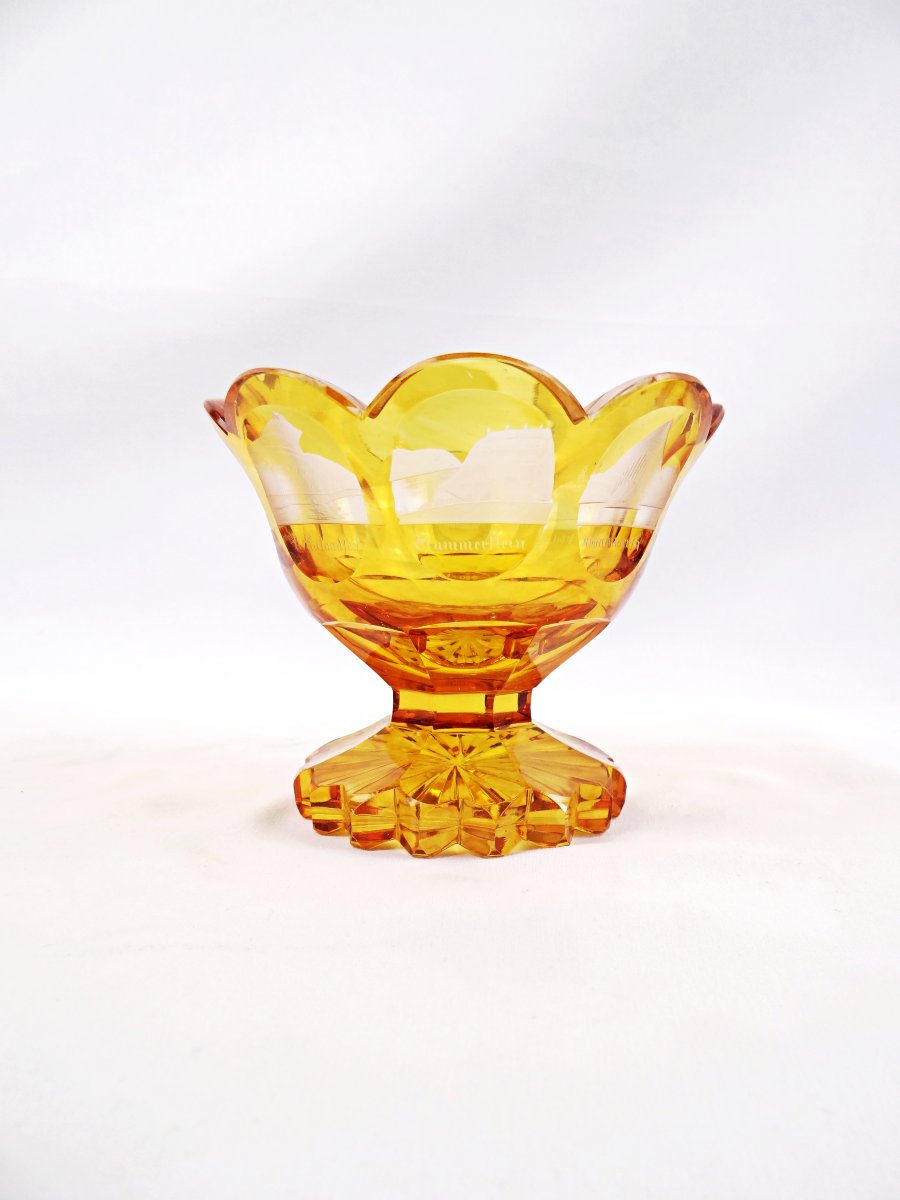 19th-century Bohemian Crystal Goblet Decorated With Monuments From The Rhenish Palatinate-photo-2