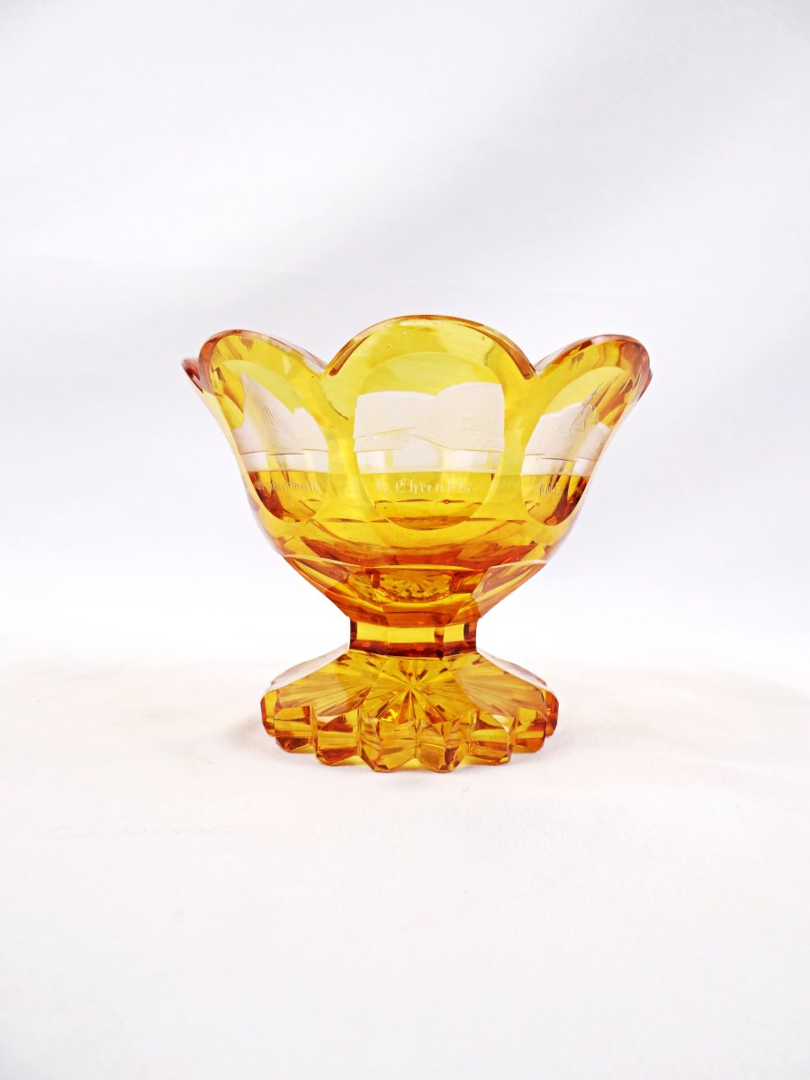 19th-century Bohemian Crystal Goblet Decorated With Monuments From The Rhenish Palatinate-photo-4