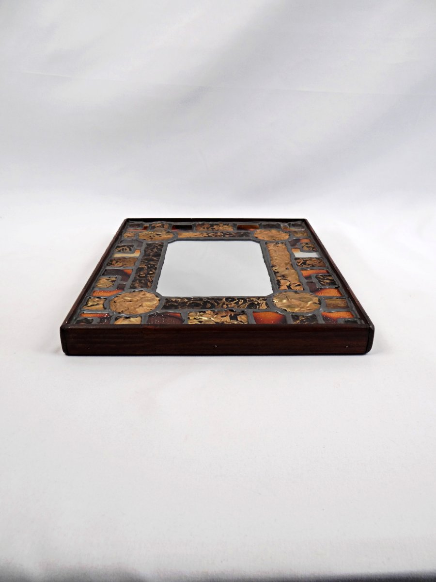 Rectangular Mirror, 31x26, By Irena Jaworska, Brutalist, 1960s -photo-4