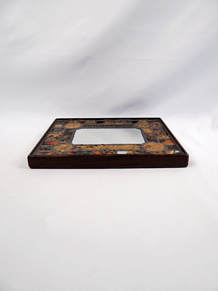 Rectangular Mirror, 31x26, By Irena Jaworska, Brutalist, 1960s -photo-5