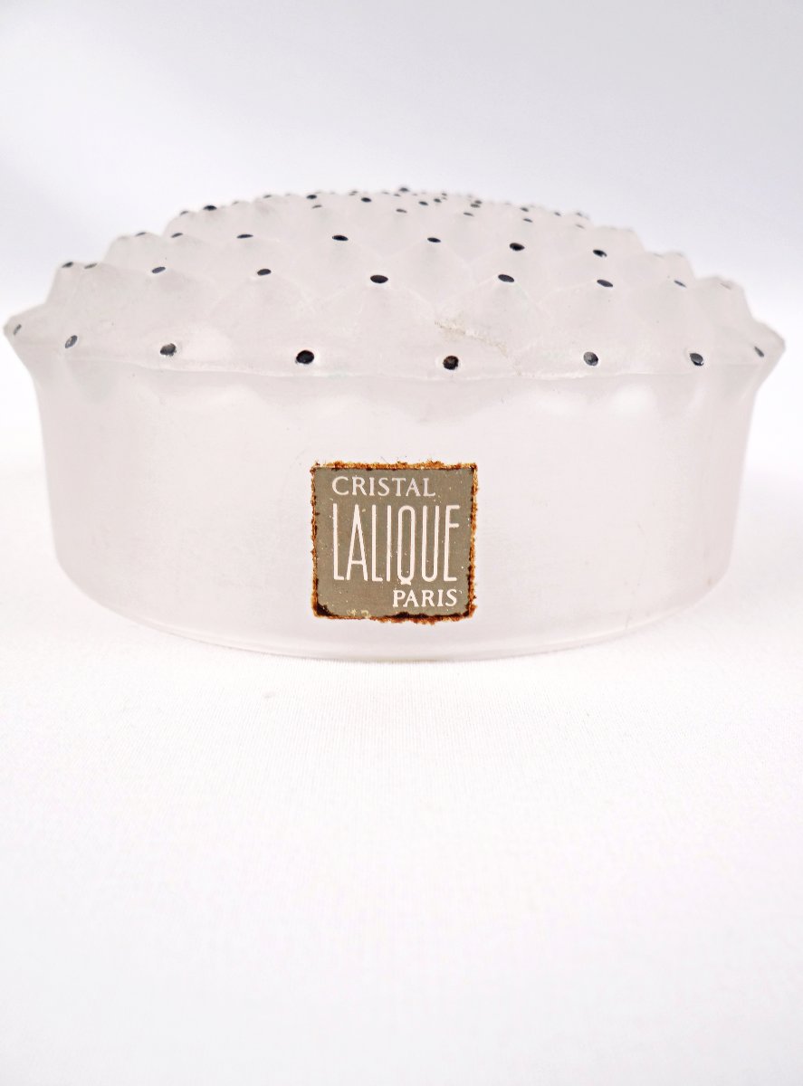Couvercle de boîte en cristal de Lalique modèle Cactus Art Déco années 1950-photo-2