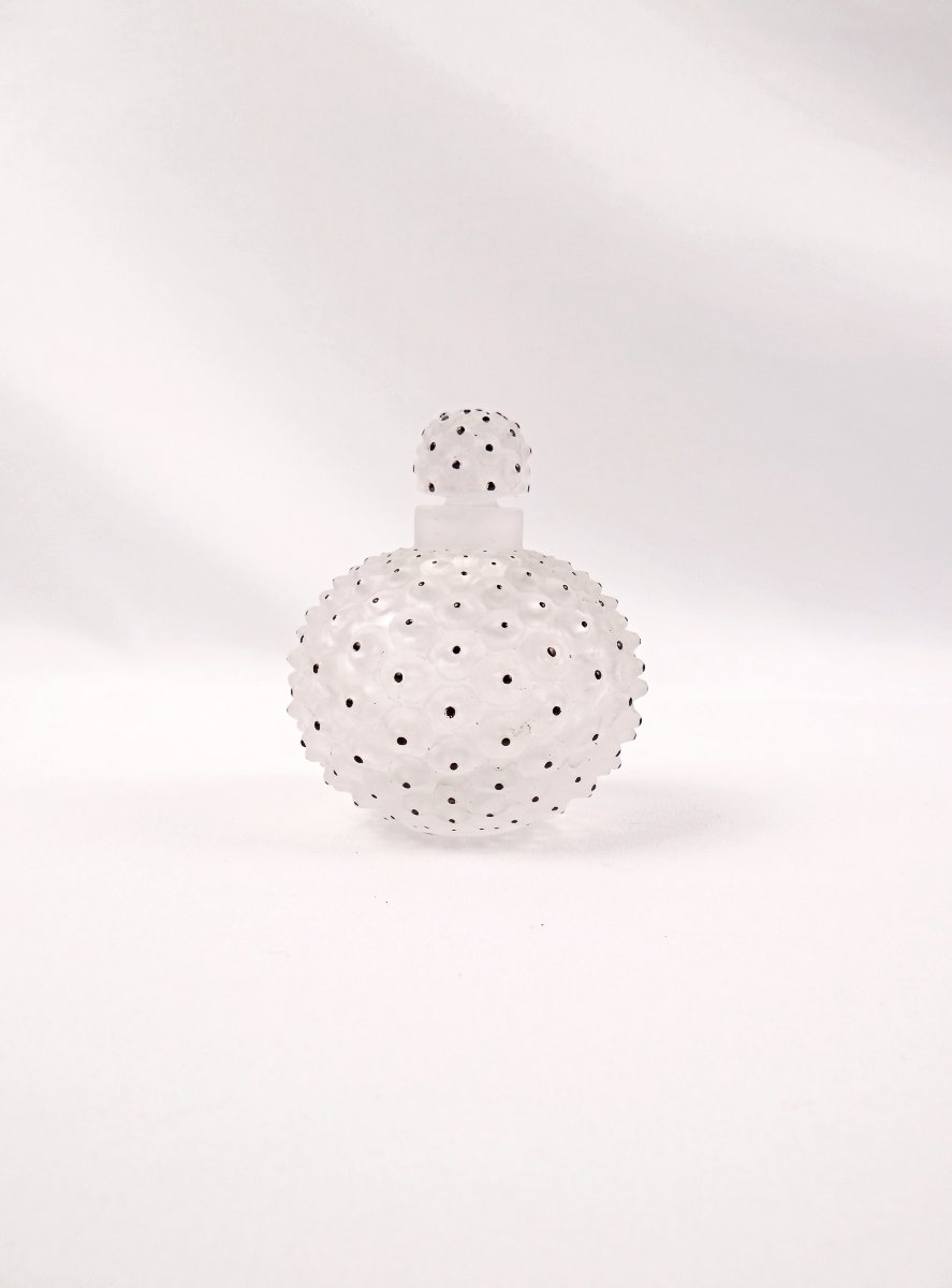 Flacon de parfum en cristal de Lalique modèle Cactus Art Déco années 1950-photo-2