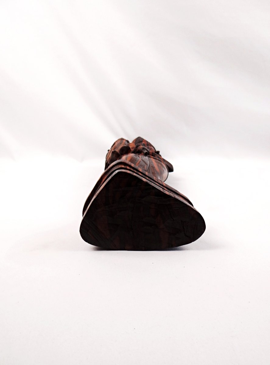 Virgin And Child, Carved From Macassar Ebony, Balinese Religious Craft, Mid-20th Century-photo-5